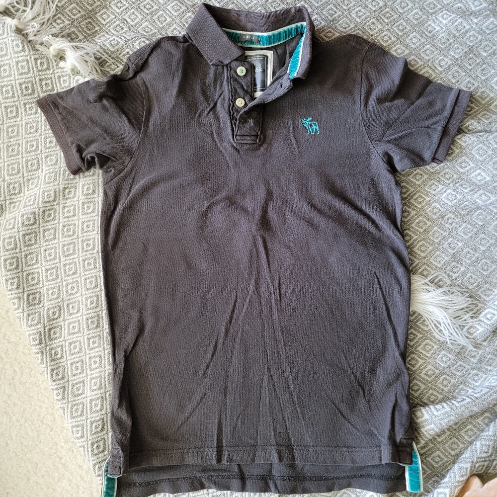 Abercrombie & Fitch grey polo shirt size small